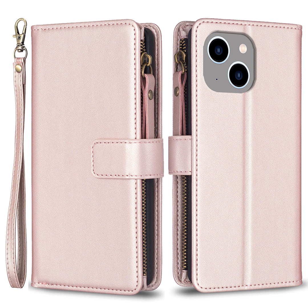 BF Style-19 for iPhone 14 Plus Wallet PU Leather Case Stand Zipper Pocket Drop-proof Phone Cover BF Style-19 for iPhone 14 Plus Wallet PU Leather Case Stand Zipper Pocket Drop-proof Phone Cover
